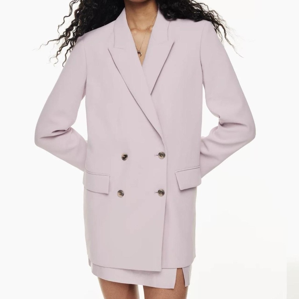 aritzia wilfred blazer in morado grey